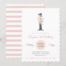 Blush Pink Floral 1. Geburtstag