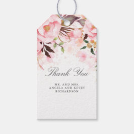 Blush Pink Floral Aquarell Geschenkanhänger