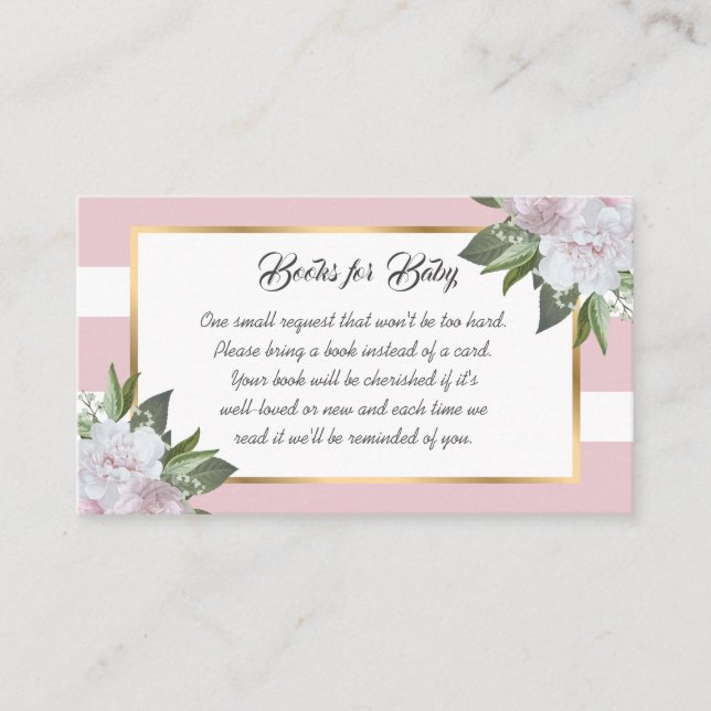 Blush Pink Floral Baby Duschbuch statt Karte (Vorderseite)