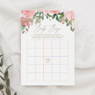 Blush Pink Floral Baby Dusche Bingo Spiel Einladung
