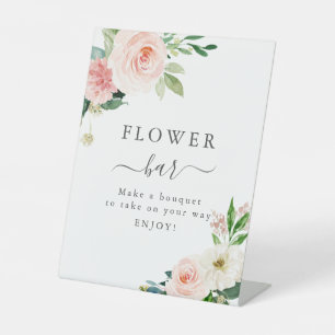 Blush Pink Floral Baby Dusche Blume Bar Zeichen Sockelschild