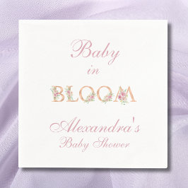 Blush Pink Floral Baby in Bloom Baby Dusche Serviette