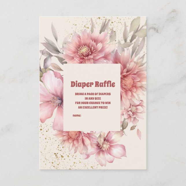 Blush Pink Floral Baby in Blütenduschmädchen Begleitkarte (Vorderseite)