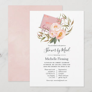 Blush Pink Floral Baby oder Brautparty per Mail Einladung