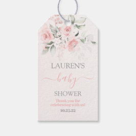 Blush Pink Floral Baby Shower Girl Geschenk Tag Geschenkanhänger