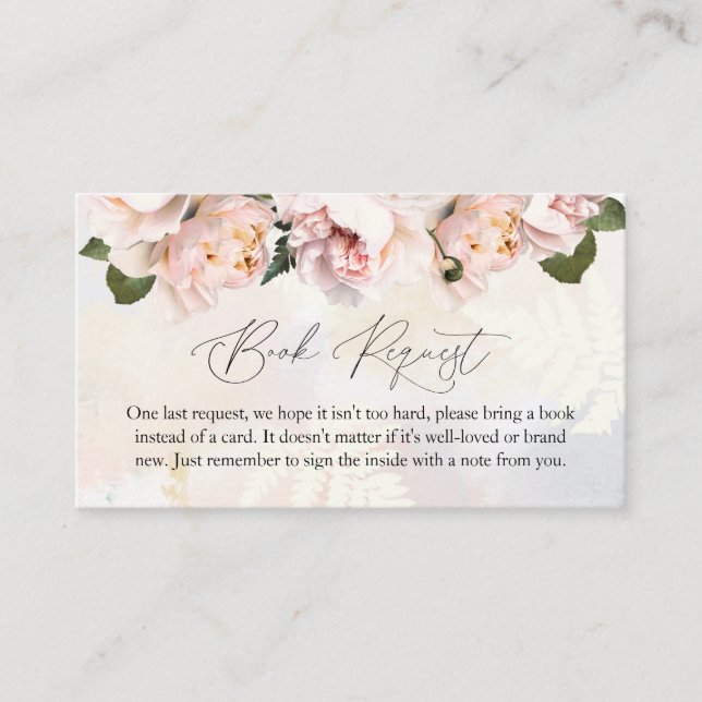 Blush Pink Floral Baby Showkarte Begleitkarte (Vorderseite)