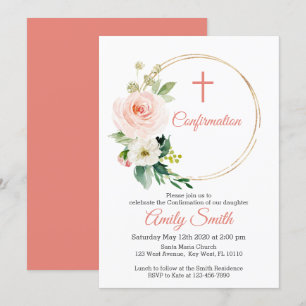 Blush Pink Floral Bestätigung Einladung