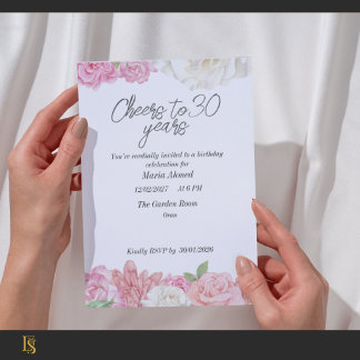 Blush pink floral birthdayEinladung Einladung
