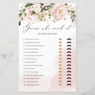 Blush Pink Floral Boho Ratess, der sagte, es Spiel