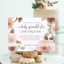 Blush Pink Floral BOHO Wasserfarbe Babydusche