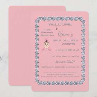 Blush Pink Floral Bridal Shower Invitation | Elega Einladung