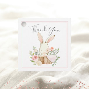 Blush Pink Floral Bunny Rabbit Babydusche Geschenkanhänger
