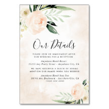 Blush Pink Floral Champagner Hochzeitskarte