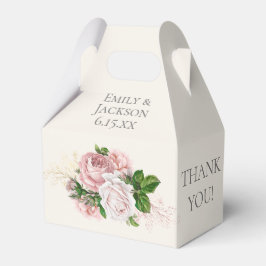 Blush Pink Floral Cream Wedding Geschenkschachtel
