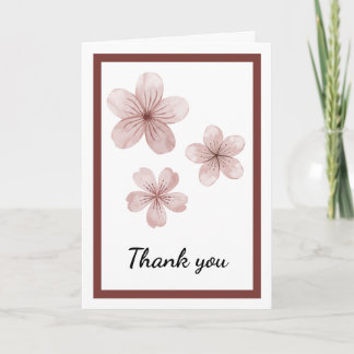 Blush Pink Floral Elegant Minimal Soft Botanical Dankeskarte