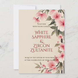 Blush Pink Floral Elegante Hochzeit Einladung