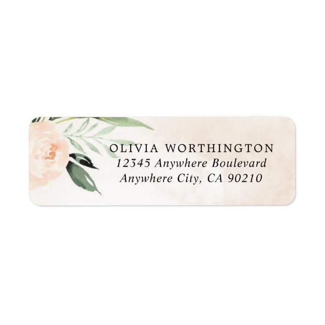 Blush Pink Floral Eleganter Champagner Garten Hoch (Vorne)