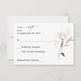 Blush Pink Floral & Eukalyptus ni Mahlzeiten UAWG RSVP Karte