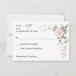 Blush Pink Floral & Eukalyptus UAWG RSVP Karte