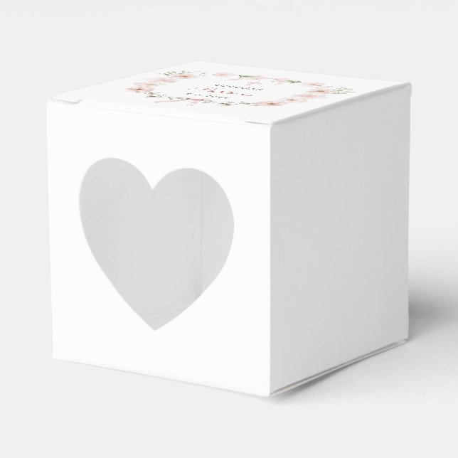Blush Pink Floral Frame Baptism Heart Geschenkschachtel (Vorderseite)
