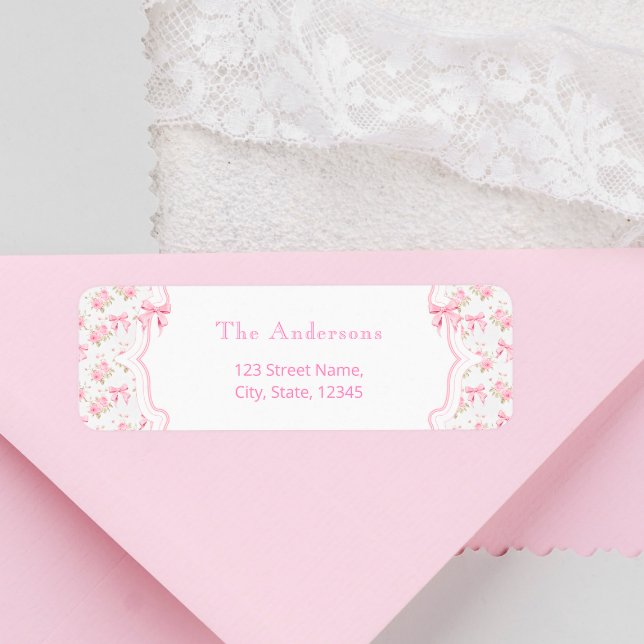 Blush Pink Floral Girl Babydusche Etikett (Von Creator hochgeladen)