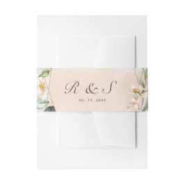Blush Pink Floral Gold geometrische Rahmen Hochzei Einladungsbanderole