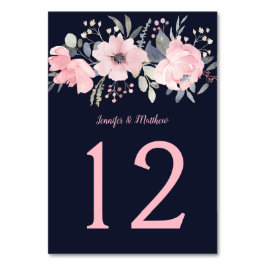Blush Pink Floral Header für die Marine | Tischnummer