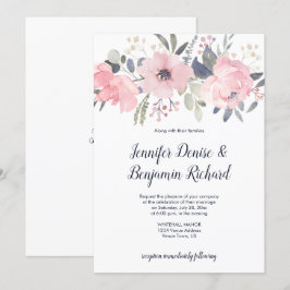 Blush Pink Floral Header Hochzeit | Einladung