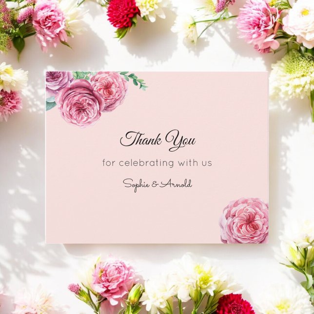 Blush Pink Floral Hochzeit Danke Notiz Karte (Von Creator hochgeladen)