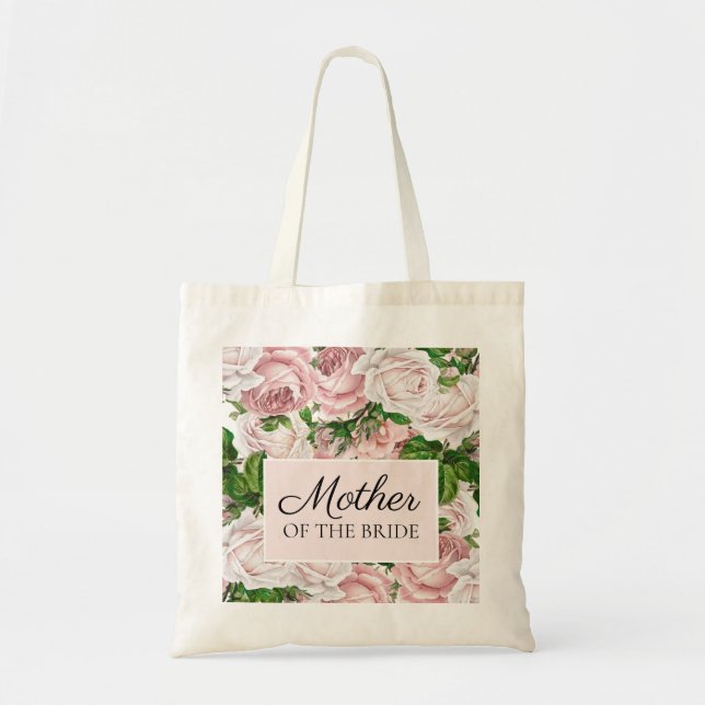 Blush Pink Floral Hochzeit Mutter der Braut Tragetasche (Vorne)