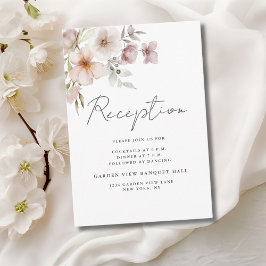 Blush Pink Floral Hochzeitsempfangskarte Begleitkarte
