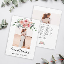 Blush Pink Floral Hochzeitsfeier Foto Liebe und Da