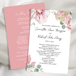 Blush Pink Floral Hochzeitsfeier Programm