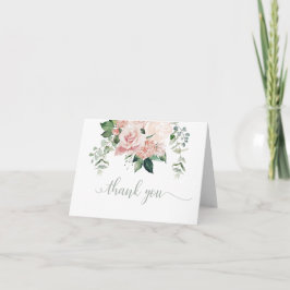 Blush Pink Floral Hydrangea Danke Note Card