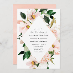 Blush Pink Floral Hydrangea Wedding Einladung