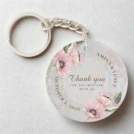 Blush Pink Floral Islamic Wedding Favor Thank You Schlüsselanhänger