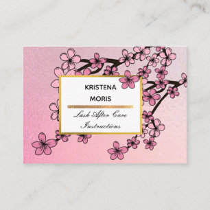 Blush Pink Floral Lash Aftercare Lash Salon Visitenkarte