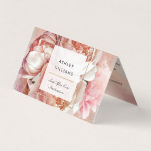Blush Pink Floral Lash Salat Lash Aftercare Visitenkarten