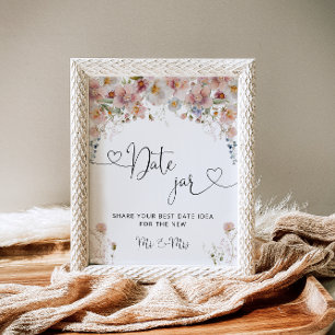 Blush Pink Floral Lemon Date Jar Brautparty Poster