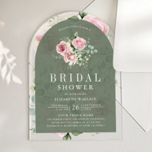 Blush Pink Floral Sage Green Bridal Shower