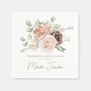 Blush Pink Floral Song der Solomon Bibel Hochzeit Serviette