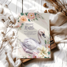 Blush Pink Floral Swan Prinzessin Diapper Raffle