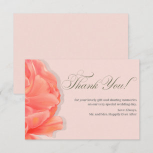 Blush Pink Floral Vielen Dank für Ihre Hochzeit Dankeskarte