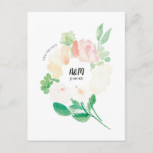 Blush Pink Floral Wasserfarbe Hochzeit Speichern S