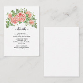 Blush Pink Floral Wedding Card Begleitkarte