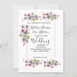 Blush Pink Floral Wedding Einladung