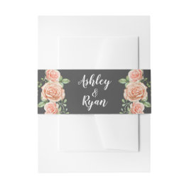 Blush Pink Floral Wedding Einladung Bauch Band