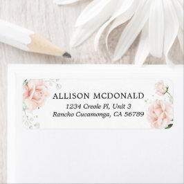 Blush Pink Floral Wedding Label