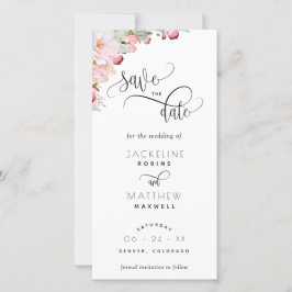 Blush Pink Floral Wedding Save the Date Lesezeiche