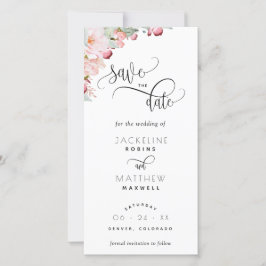 Blush Pink Floral Wedding Save the Date Lesezeiche
